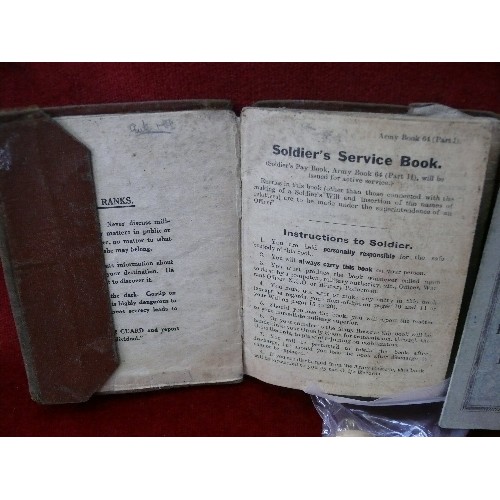 207G - WW2 - Two Soldier's Service & Pay books - Sgt Norris 1943 to 1945 & Horace Spence 1942, 3 Identity C... 