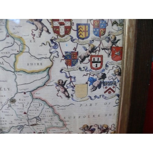 172 - A good modern copy of a 17th Century map of Cambridgeshire by Jan  Jansson, Amsterdam c 1650 - in Ed... 