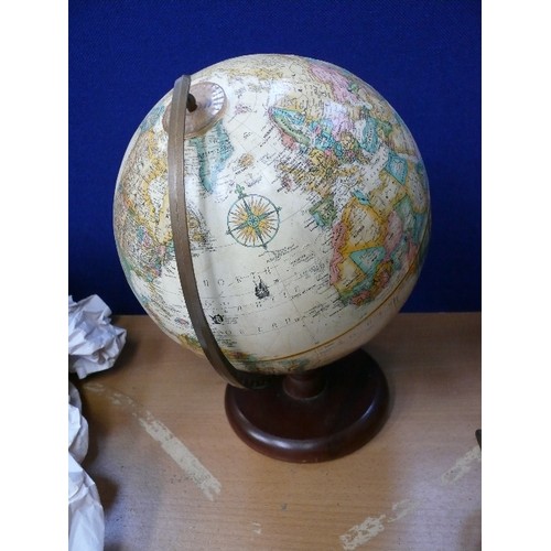 170B - World Globe by Replogle  - 9 inch diameter World Classic Series, on hardwood base