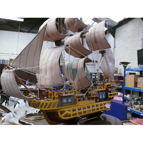 124 - Large scratch built  model of a Spanish Galleon - 54cm x 68cm