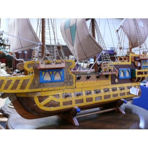 124 - Large scratch built  model of a Spanish Galleon - 54cm x 68cm