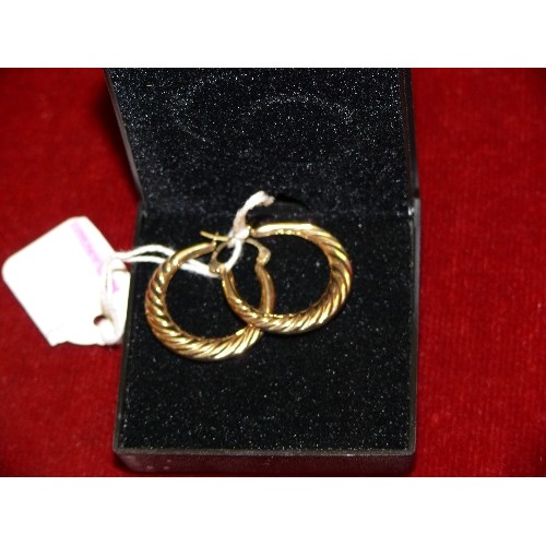 38 - A PAIR OF 9 ct GOLD LOOP EARRINGS WEIGHT 2.47gr