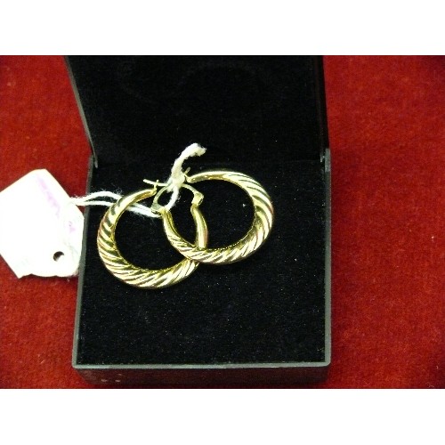 38 - A PAIR OF 9 ct GOLD LOOP EARRINGS WEIGHT 2.47gr