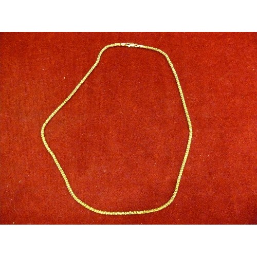 31N - SOLID SILVER GILDED ITALIAN DESIGNER FASHION SNAKE LINK NECKLACE