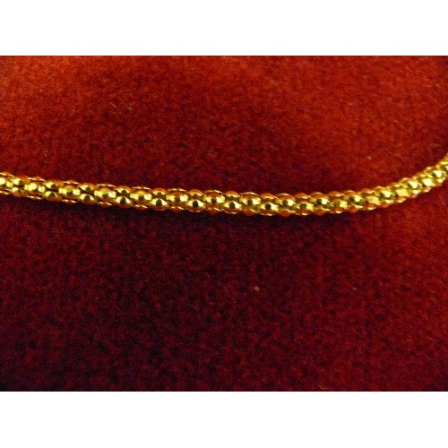 31N - SOLID SILVER GILDED ITALIAN DESIGNER FASHION SNAKE LINK NECKLACE