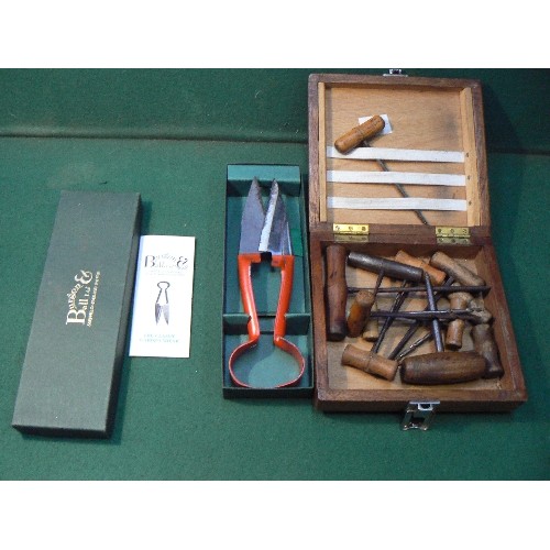 238 - A vintage box full of old wooden and metal handled twist gimlet tools. The lot also includes classic... 