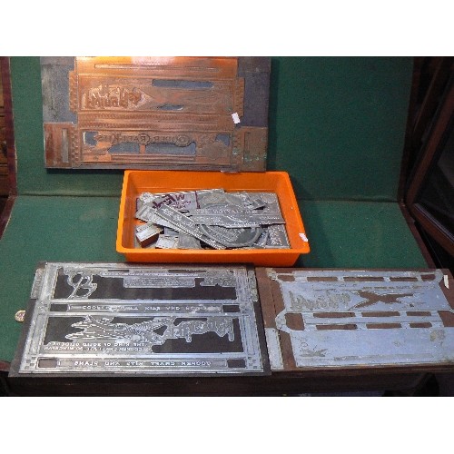 337 - VINTAGE PRINTING BLOCKS INCLUDING ADVERTISING FOR 