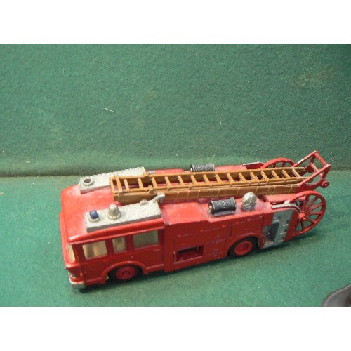 217 - Vintage Fire Service collectors items including a Dinky E.R.F Fire tender, 3 matchbox Lesney diecast... 