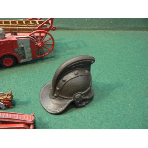 217 - Vintage Fire Service collectors items including a Dinky E.R.F Fire tender, 3 matchbox Lesney diecast... 