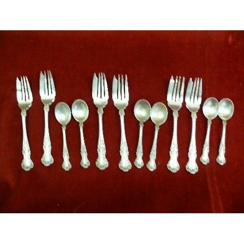 47 - VINTAGE AMERICAN SOLID SILVER (STERLING) CAKE FORKS AND SPOONS.  PURCHASED FROM REED & BARTON Co 5th... 