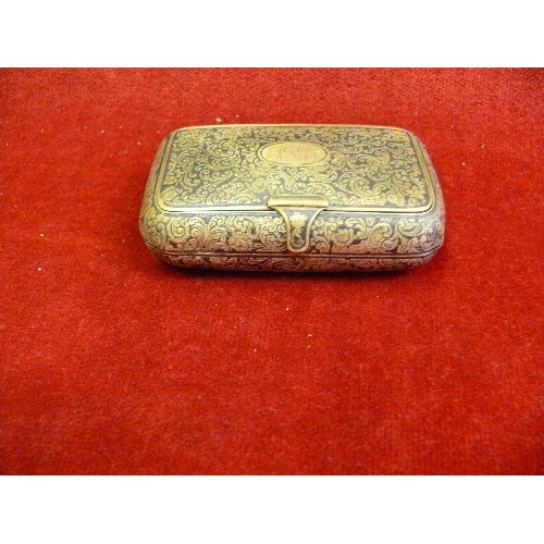 53 - A VERY FINE FRENCH NIELLO SILVER SNUFF BOX  APPROX 1838 HALLMARKED 97.93 gr