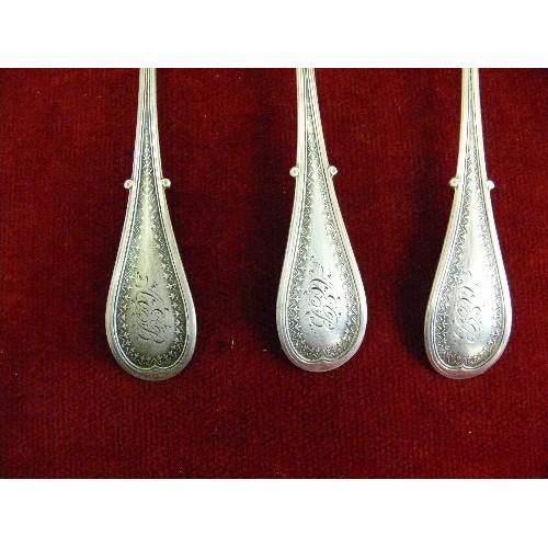 48 - A SET OF VINTAGE DESSERT SPOONS SOLID SILVER (STERLING) MARKED W&H, H.D.HALL FOUND IN A BAG FROM TIF... 