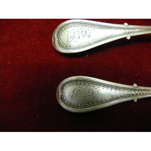 48 - A SET OF VINTAGE DESSERT SPOONS SOLID SILVER (STERLING) MARKED W&H, H.D.HALL FOUND IN A BAG FROM TIF... 