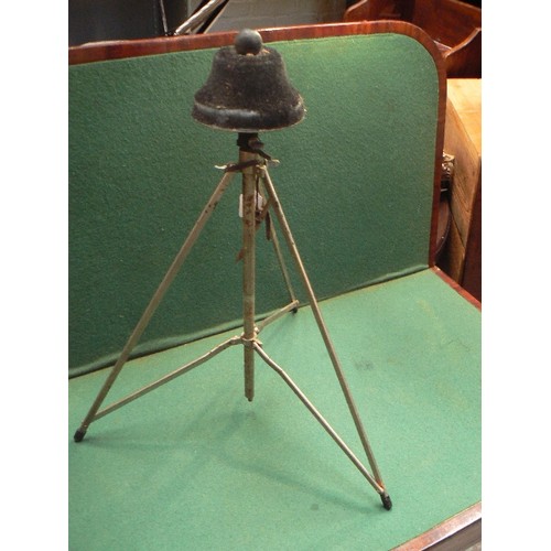 210 - A vintage trumpet stand on tripod base.