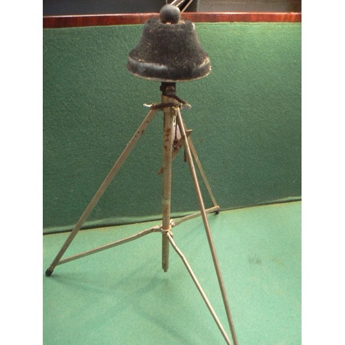 210 - A vintage trumpet stand on tripod base.