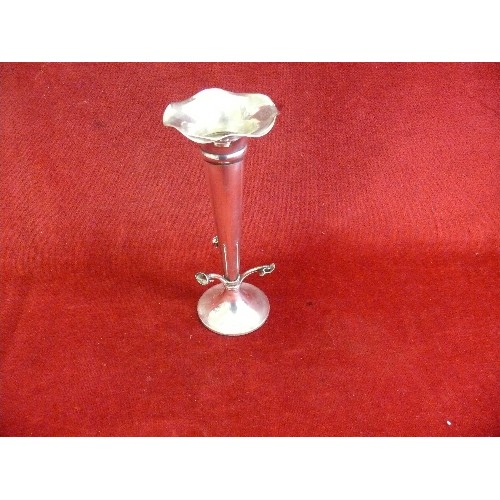 52A - A sterling silver trumpet vase - Birmingham 1910,Hukin & Heath- 20cm H - 86 grams. AF