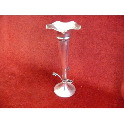 52A - A sterling silver trumpet vase - Birmingham 1910,Hukin & Heath- 20cm H - 86 grams. AF