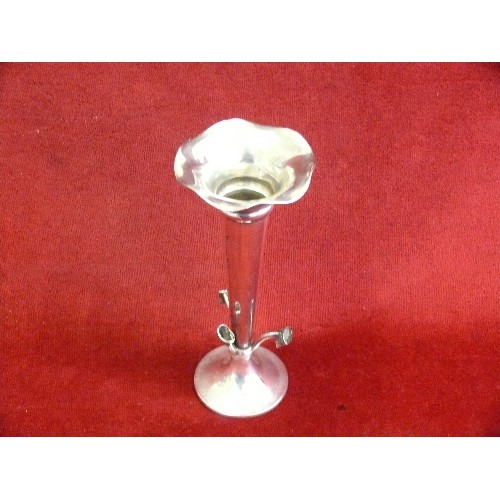 52A - A sterling silver trumpet vase - Birmingham 1910,Hukin & Heath- 20cm H - 86 grams. AF