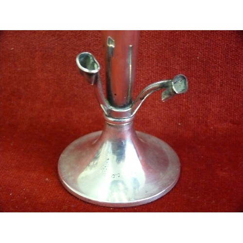 52A - A sterling silver trumpet vase - Birmingham 1910,Hukin & Heath- 20cm H - 86 grams. AF