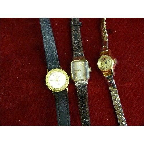 28E - A good selection of ladies wrist watches for spares or repair, mechanical and quartz. Includes a vin... 