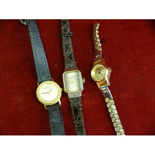 28E - A good selection of ladies wrist watches for spares or repair, mechanical and quartz. Includes a vin... 