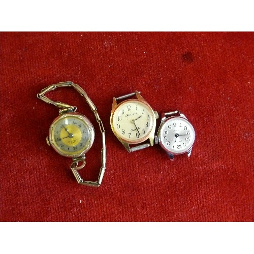 28E - A good selection of ladies wrist watches for spares or repair, mechanical and quartz. Includes a vin... 