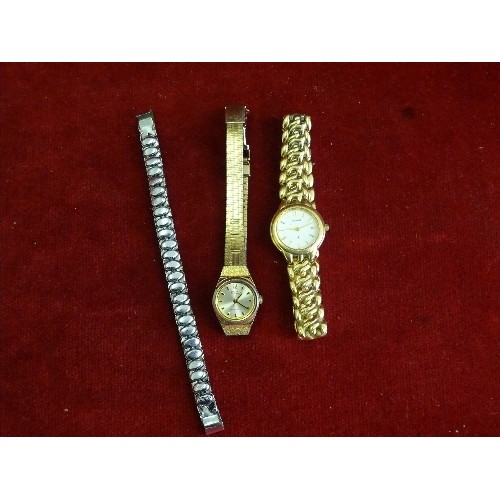 28E - A good selection of ladies wrist watches for spares or repair, mechanical and quartz. Includes a vin... 