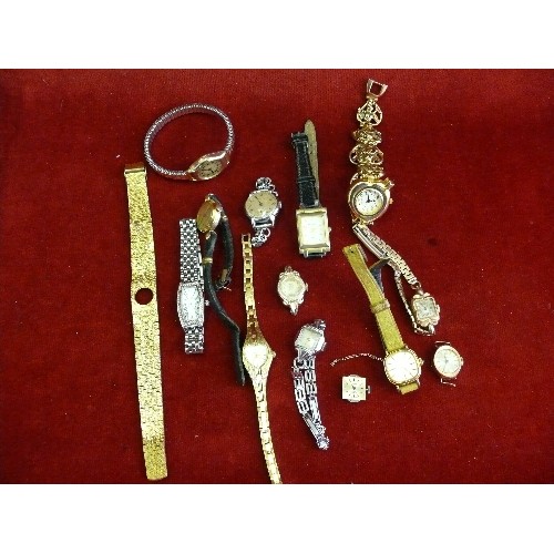 28D - A good selection of ladies wrist watches for spares or repair, mechanical and quartz. Includes a vin... 