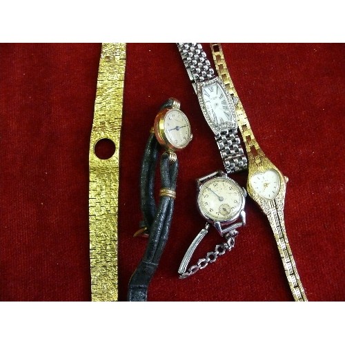 28D - A good selection of ladies wrist watches for spares or repair, mechanical and quartz. Includes a vin... 