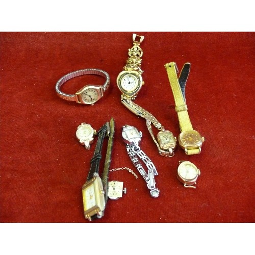 28D - A good selection of ladies wrist watches for spares or repair, mechanical and quartz. Includes a vin... 