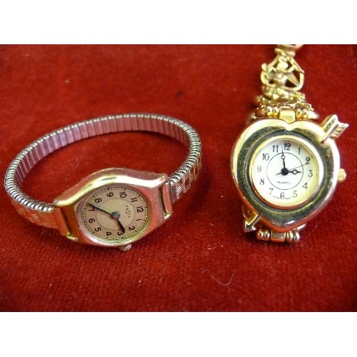 28D - A good selection of ladies wrist watches for spares or repair, mechanical and quartz. Includes a vin... 