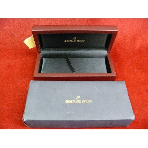 21 - Two luxury brand boxes;  Cartier pen box with booklet in red and gilt with outer box and Audemars Pi... 