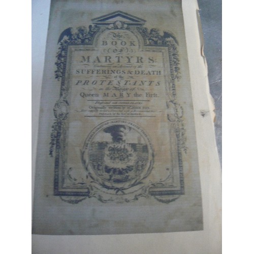 260B - FOXE'S BOOK OF MARTYRS. An 18th Century  edition of The Lives of the Martyr's by John Fox. Title pag... 