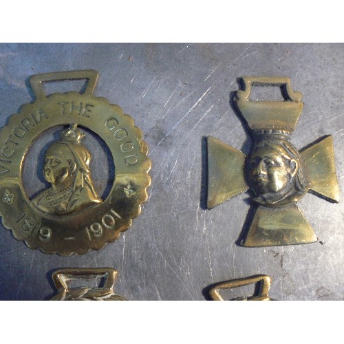 353 - 6 Royal themed horse brasses including 