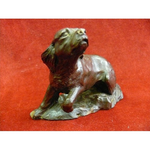 80 - Figure of a Spaniel dog in cold cast bronze