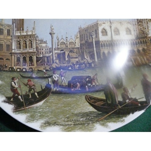 13 - A large Italian porcelain wall plate by Richard Ginori, decorated with a Venetian scene after Canale... 