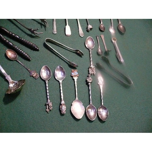 51A - Collection of spoons including an Irish Georgian silver teaspoon Dublin 1812 by Samuel Neville, plat... 