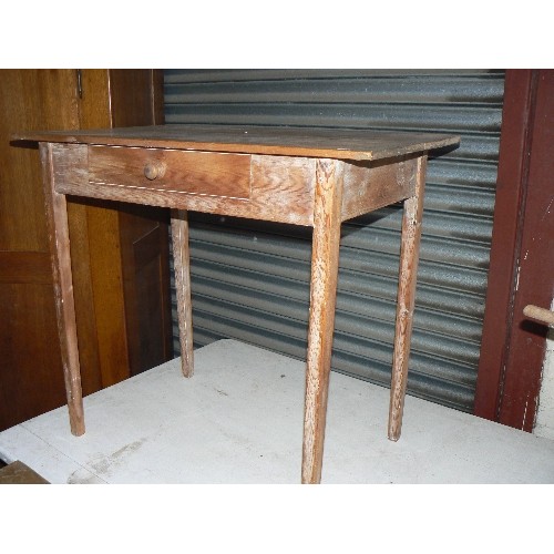 302 - Edwardian pine side table with a drawer -87cm x 50cm x 77cm