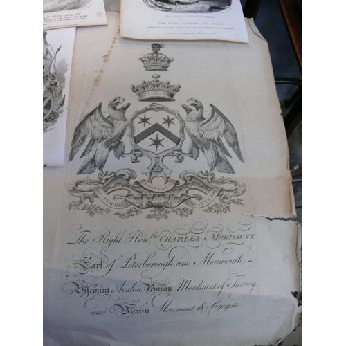 187 - Collection of mostly 19th Century engravings & ephemera with a Royalty theme. Includes 