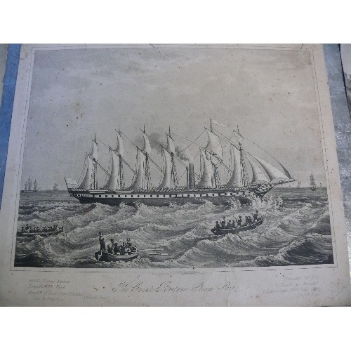 187A - 12 X engravings and photographs on a naval & shipping theme. Includes mid 19th C engraving of Royal ... 