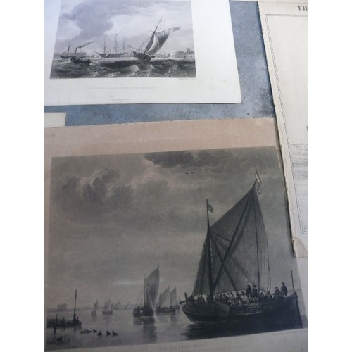 187A - 12 X engravings and photographs on a naval & shipping theme. Includes mid 19th C engraving of Royal ... 