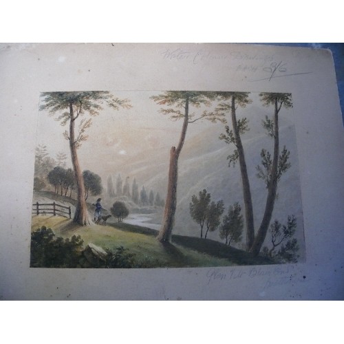 185 - 21 unframed watercolours and paintings from the 19th & early 20th Centuries. Includes a portrait of ... 