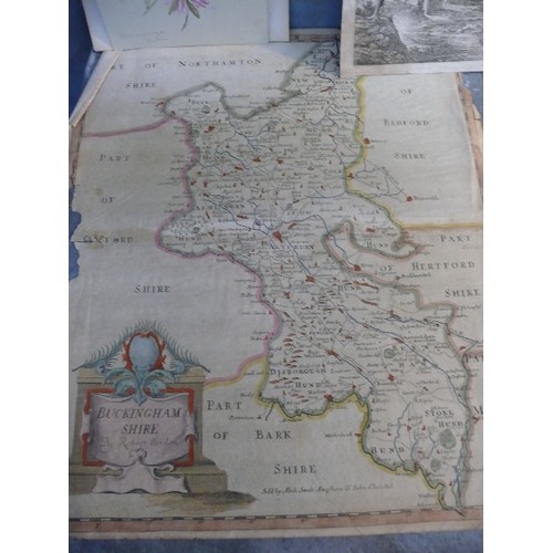 182 - A good collection of 18th & 19th Century engravings, original watercolours, drawings & maps. Some pr... 