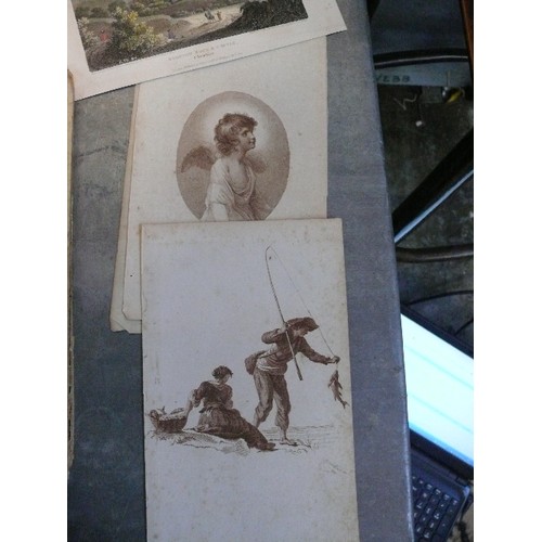 181 - A good collection of 18th & 19th Century engravings, original watercolours & drawings & books. Inclu... 