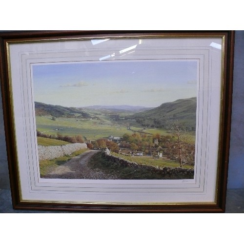 146 - A large framed print of Wharfedale & Kettlewell by Keith Melling, signed in the margin by the artist... 