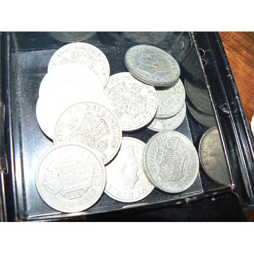 282 - Tin of British & foreign coins including 1843 Maundy 1.5 penny, 1797 penny, 1897 silver jubilee meda... 