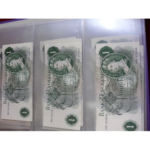 30C - COLLECTION OF OLDER £1 BANK NOTES L K O`BRIAN . 1960  89X 823543-560 SEQUENTIAL AND UNCIRCULATED,  E... 