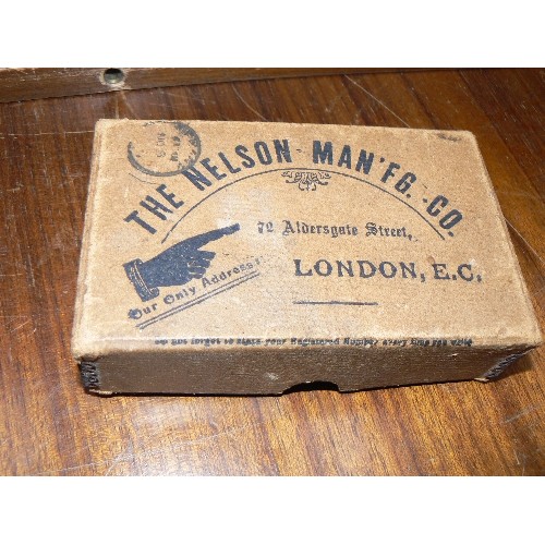 63 - Box of vintage collectables including WW1 silver war badge, Royal Life Saving medal 1932, Cape Colon... 