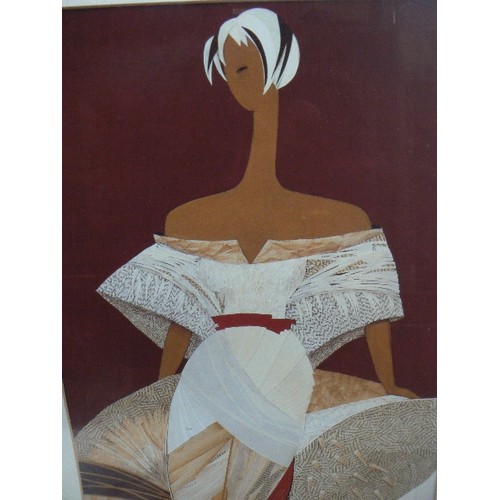 166 - Elisabeth Loesch, b 1948. A pair of framed prints of stylish ladies after the original collages. Ima... 