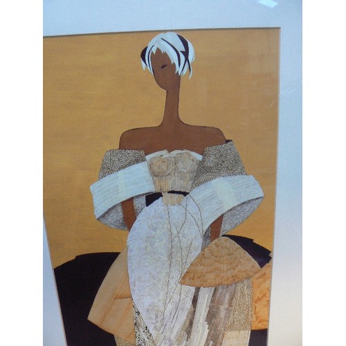 166 - Elisabeth Loesch, b 1948. A pair of framed prints of stylish ladies after the original collages. Ima... 